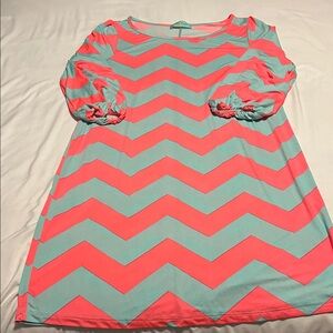 Filly Flair Aqua and Coral Dress
